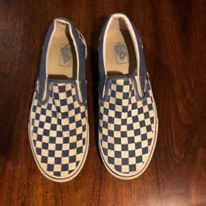 Vans Blue & White Checkerboard Slip-ons
